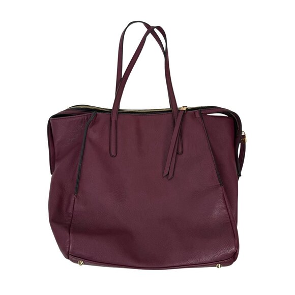 Urban Expressions Large Classic Work Tote/Shoulder Bag Maroon Women’s - Picture 5 of 10